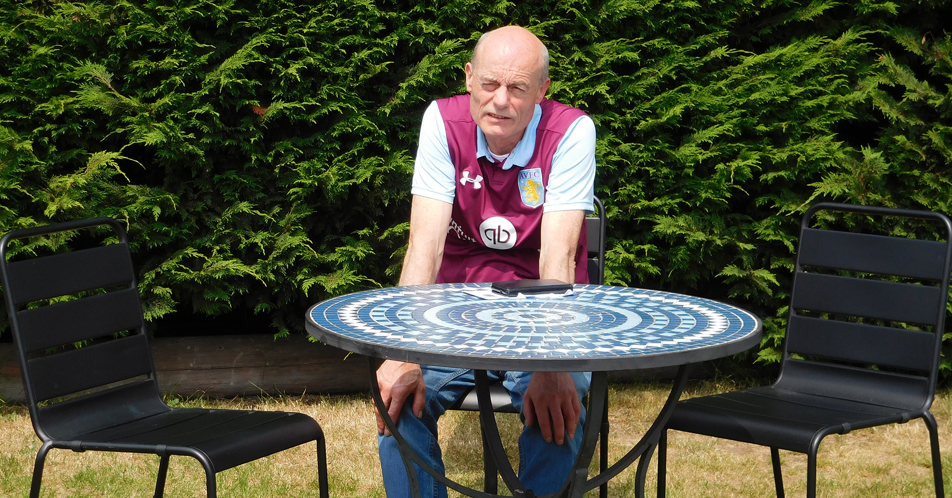 Image for 404 page. Aston Villa supporter looking sad.